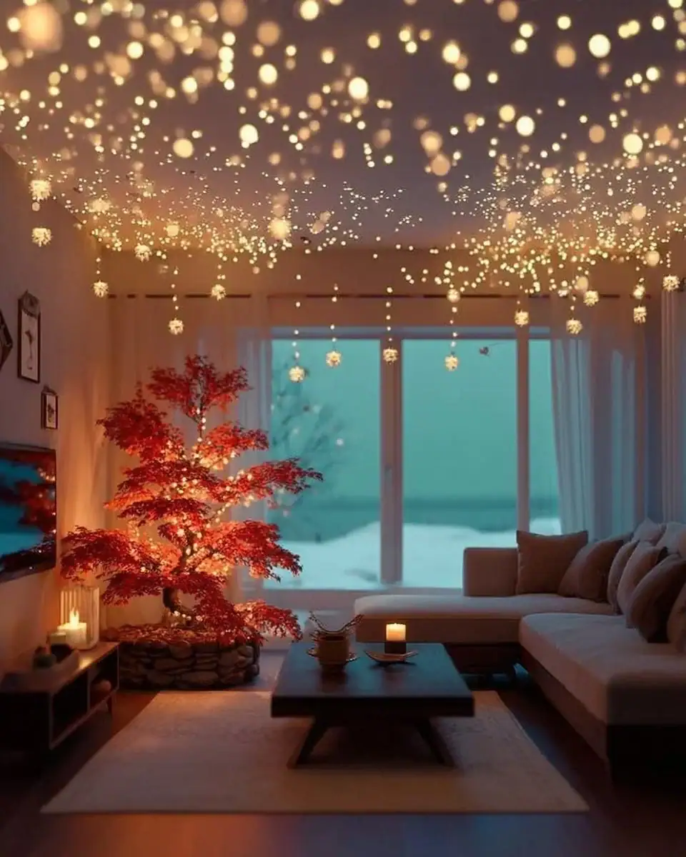 Stunning ceiling Christmas decor ideas for a festive holiday atmosphere