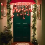 Festive Christmas decor ideas for a charming entryway entrance
