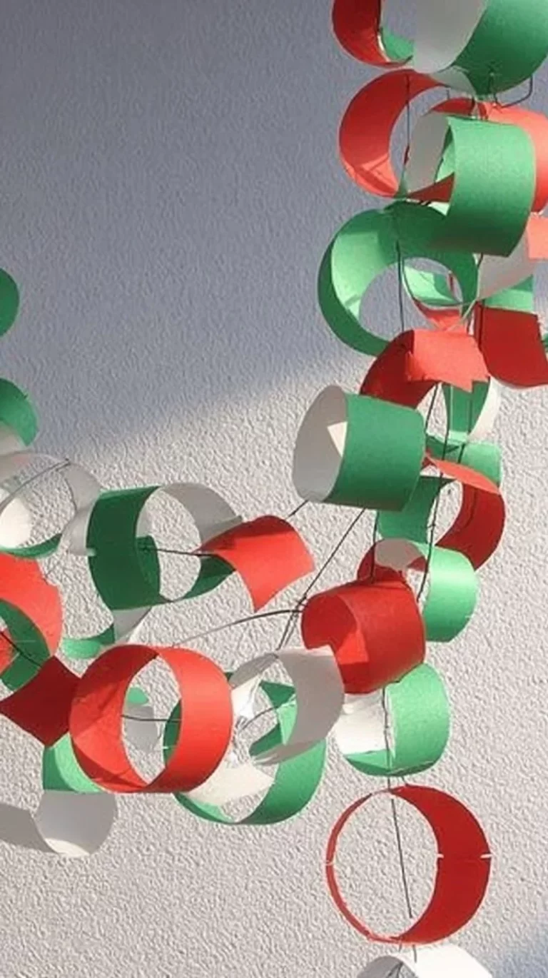 Colorful Christmas Paper Chain decoration steps easy tutorial