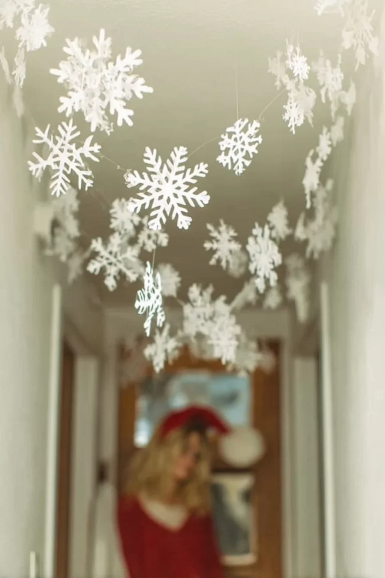 Beautiful DIY snowflake decorations made for a winter-themed display