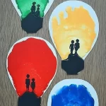 Free Xmas lights handprint craft template for children