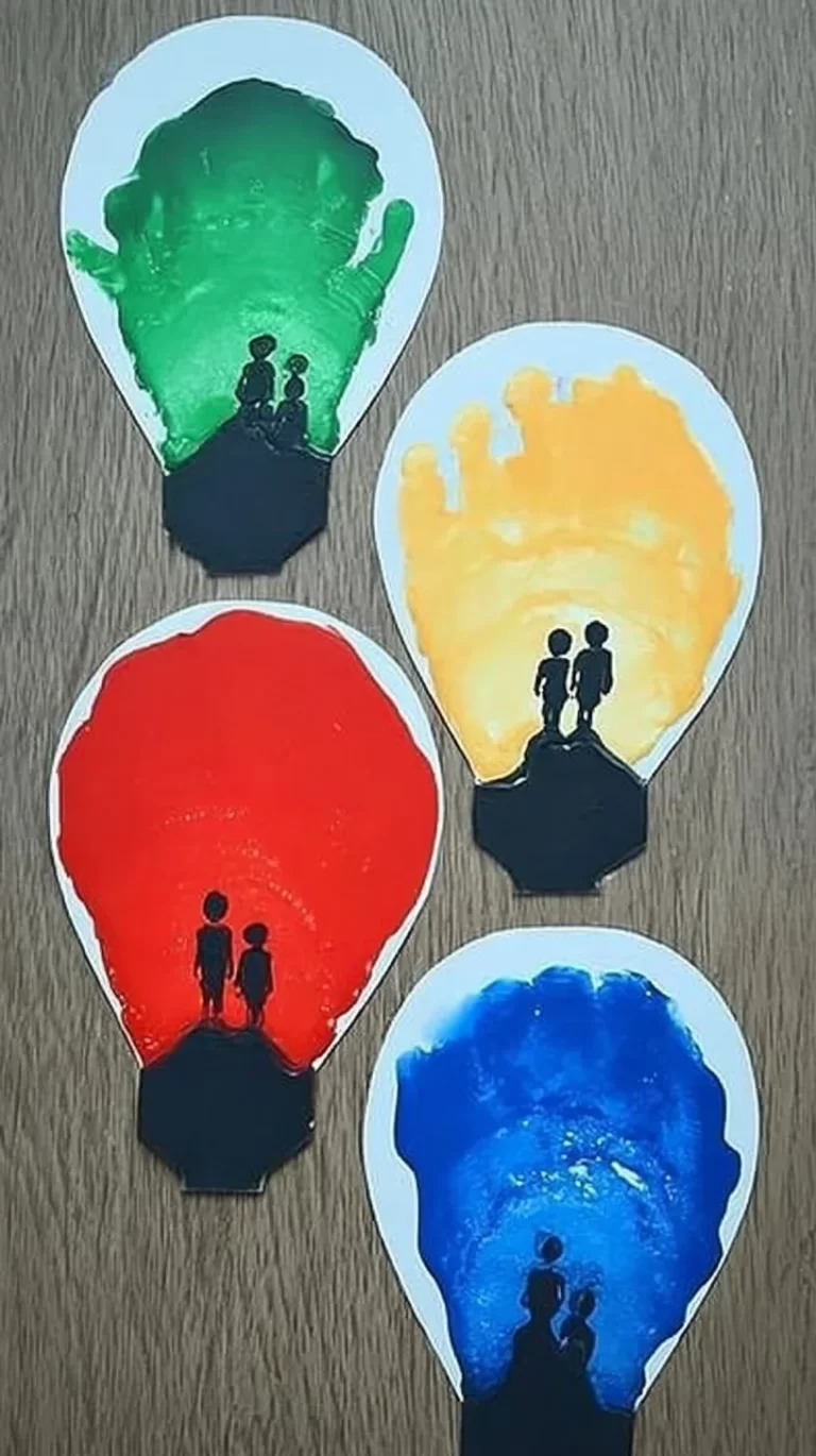 Free Xmas lights handprint craft template for children