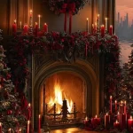 Cozy French Country Christmas decor with festive decorations and seasonal charm.