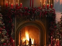 Cozy French Country Christmas decor with festive decorations and seasonal charm.