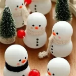 Ping Pong ball snowman tealights for Christmas craft decoration