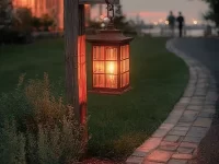 Beautifully illuminated driveway showcasing creative lighting ideas for curb appeal.