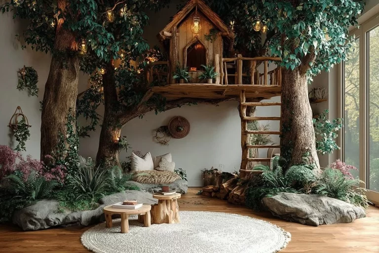 Boho playroom with teepees and tents designed for children