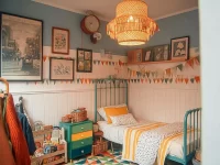 Beautifully designed boys bedroom makeover showcasing creative decor and organization