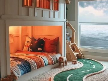 Coastal Kids Decor featuring playful beach-themed elements for children's room