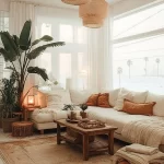 Cozy living room with warm decor and personal touches for inviting home ambiance.