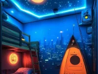 Galaxy-themed kids bedroom decor with stars and planets for a whimsical touch