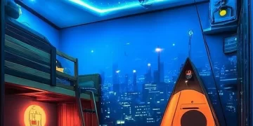 Galaxy-themed kids bedroom decor with stars and planets for a whimsical touch