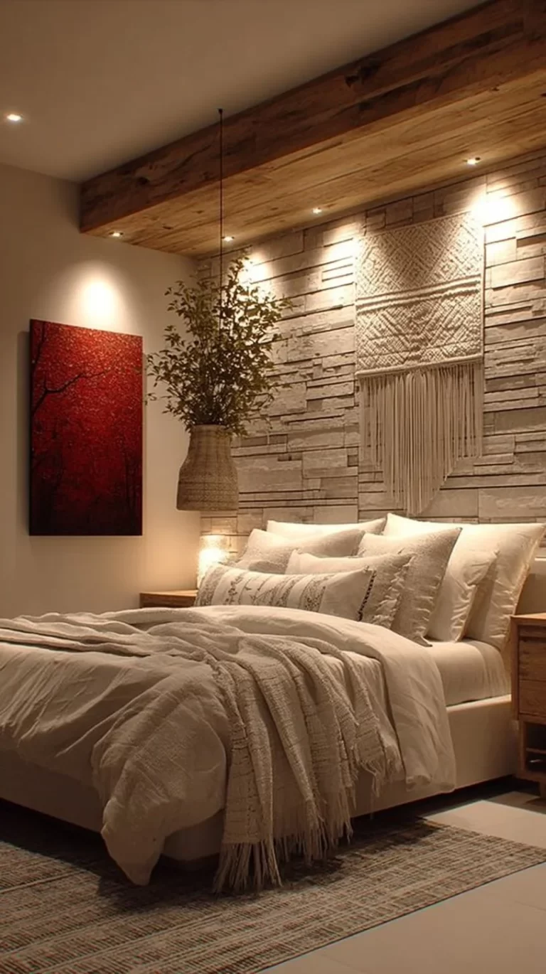 Stylish organic modern bedroom decor on a budget with eco-friendly touches.