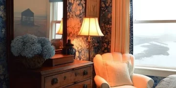 Exterior view of the Gracious Farmhouse showcasing rustic architecture and lush surroundings.