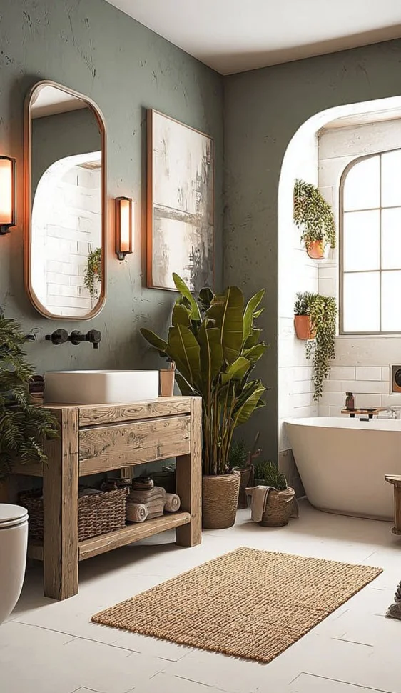 Spa-inspired neutral bathroom with calming colors and serene decor