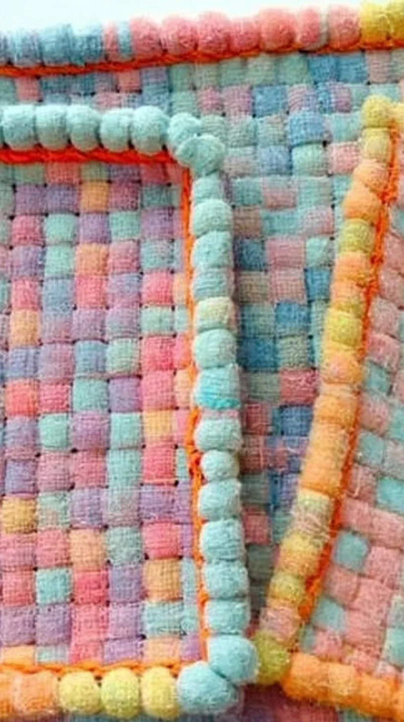 Colorful potholder loom creations showcasing finished weaving techniques.