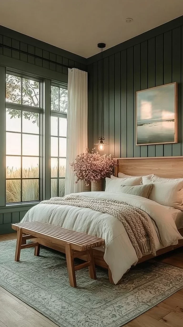 Stylish master bedroom transformation with modern decor and cozy furnishings.