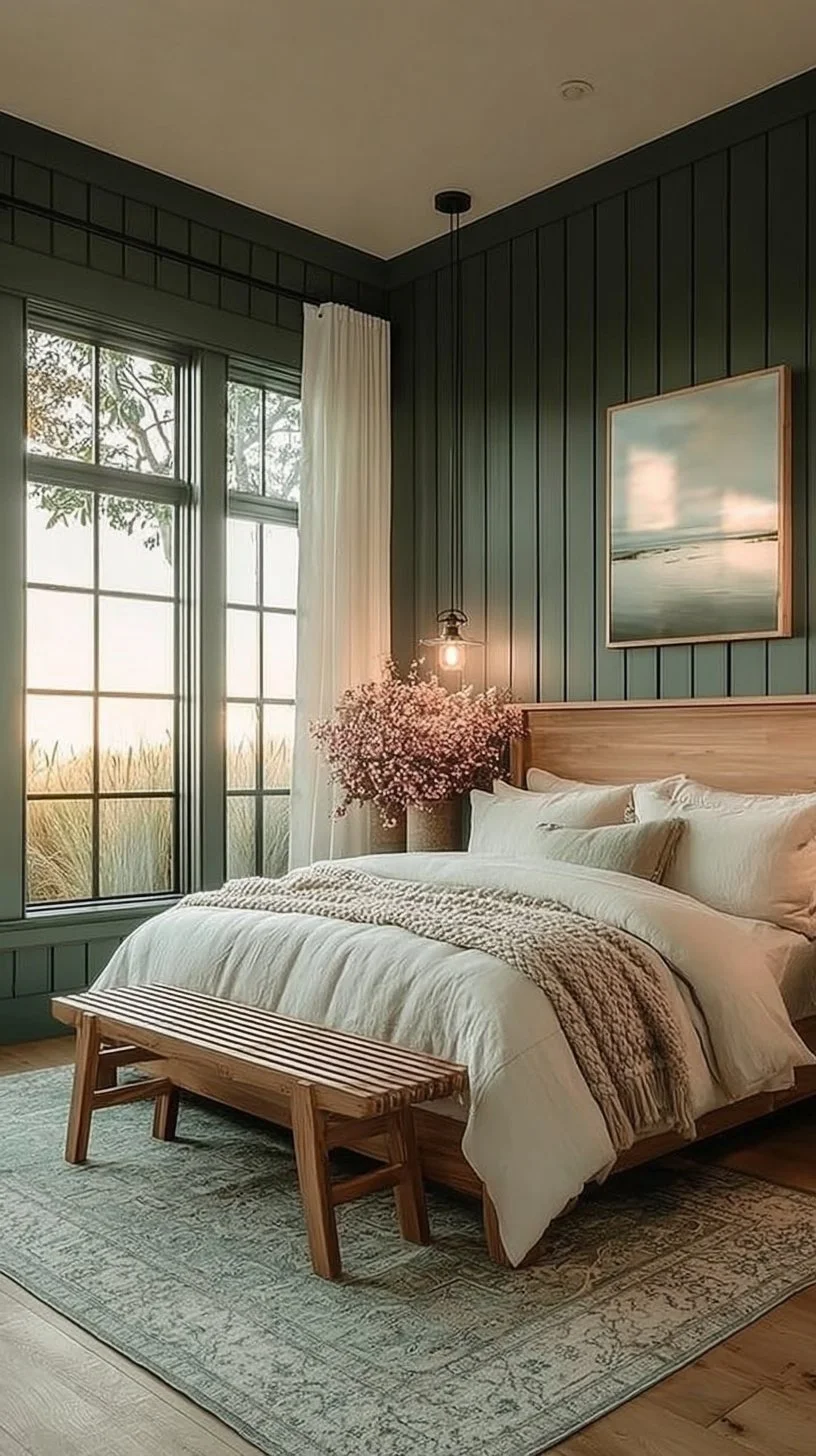 Stylish master bedroom transformation with modern decor and cozy furnishings.