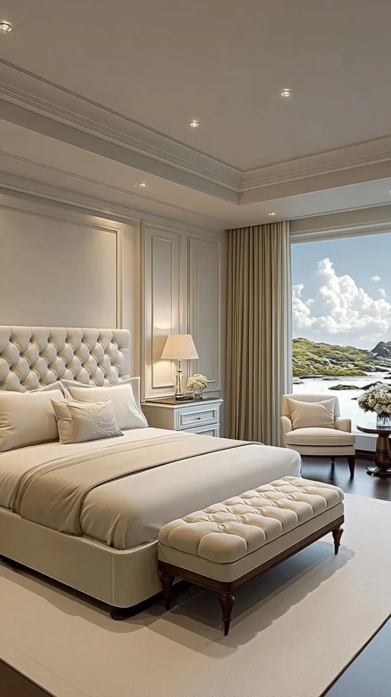 Elegant luxury master bedroom with stylish decor and serene ambiance