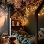 Whimsical forest kids decor with enchanting elements for a magical room