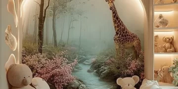 Serene Safari kids decor featuring animal motifs for a dreamy bedroom escape.