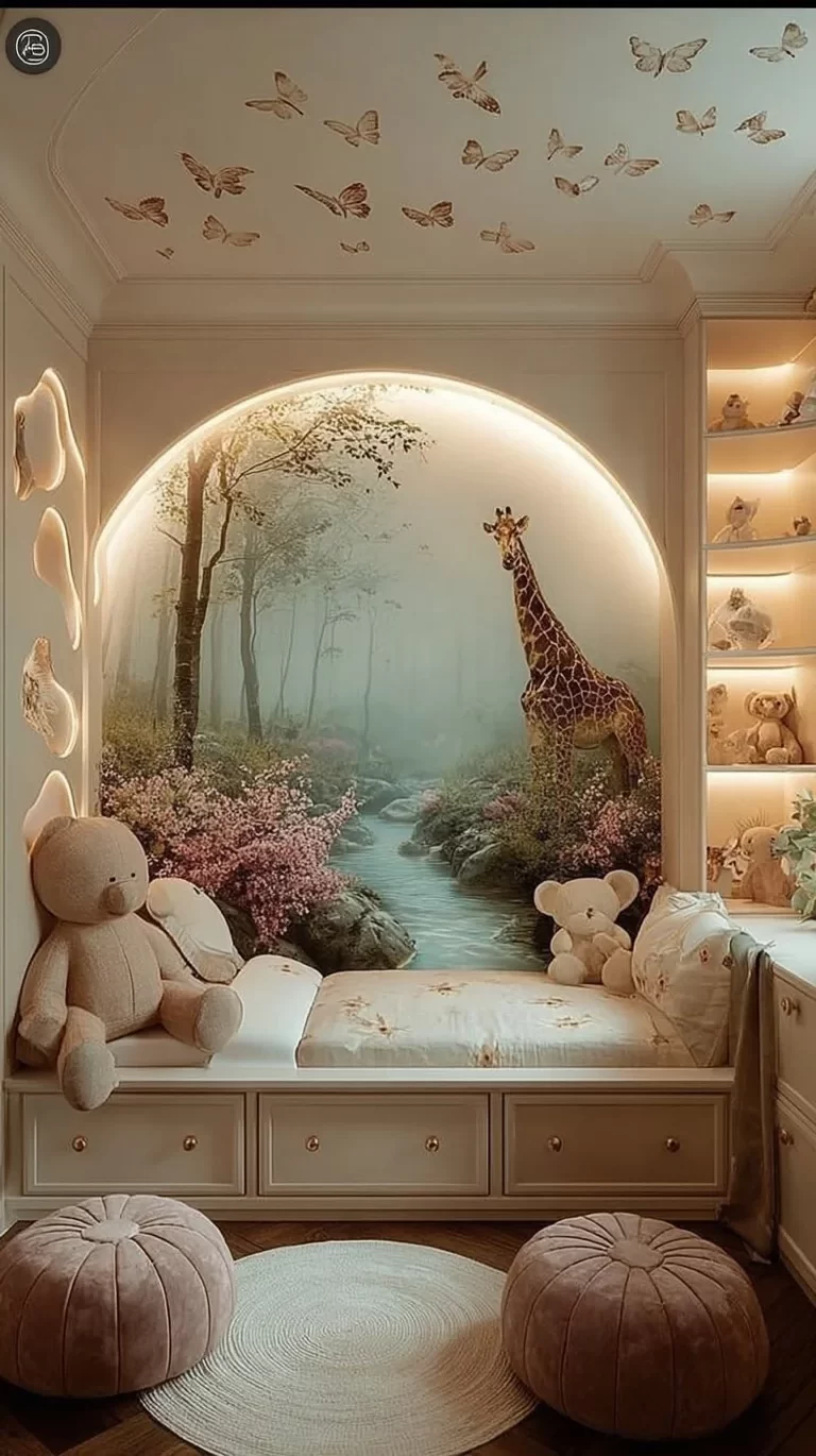 Serene Safari kids decor featuring animal motifs for a dreamy bedroom escape.