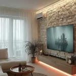 Cozy home interior showcasing personal touches and trendy decor elements.