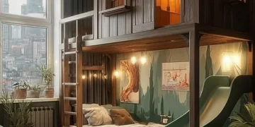 Urban Jungle kids decor featuring a whimsical treehouse design for playful spaces.