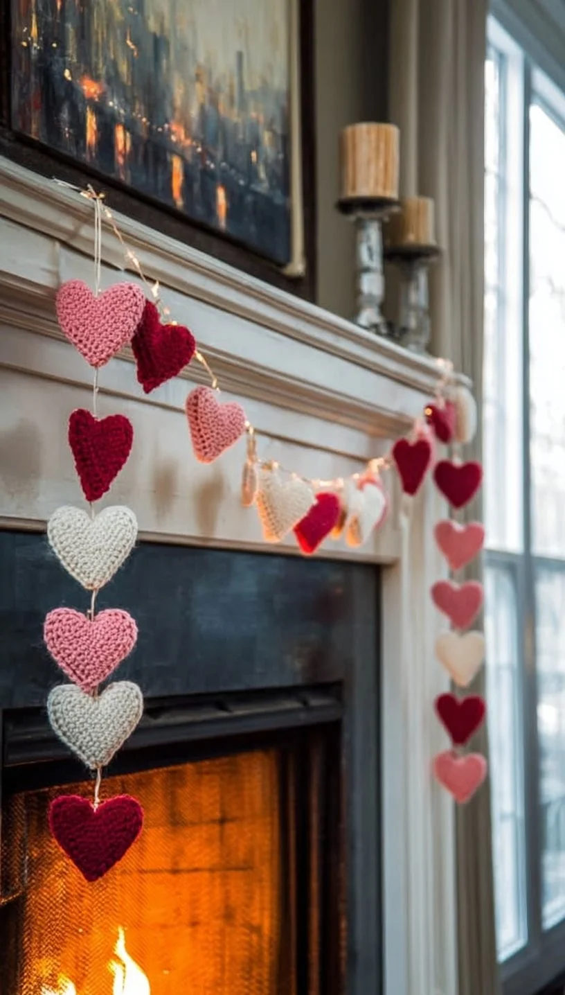 Handmade Valentine’s Day crafts for sale, including cards and decorations.