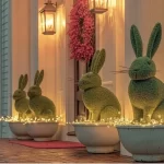 Charming outdoor Easter ideas for your yard featuring decorations and activities.