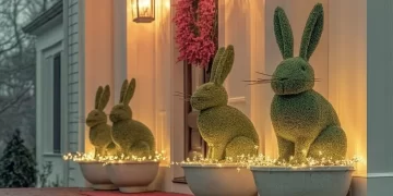 Charming outdoor Easter ideas for your yard featuring decorations and activities.