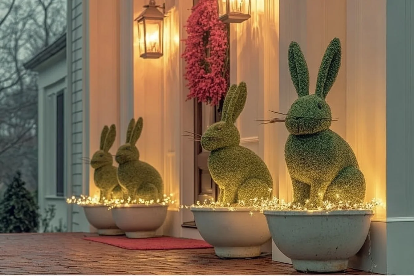 Charming outdoor Easter ideas for your yard featuring decorations and activities.