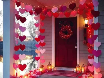 Beautiful Valentine porch decor ideas featuring festive arrangements and decorations.