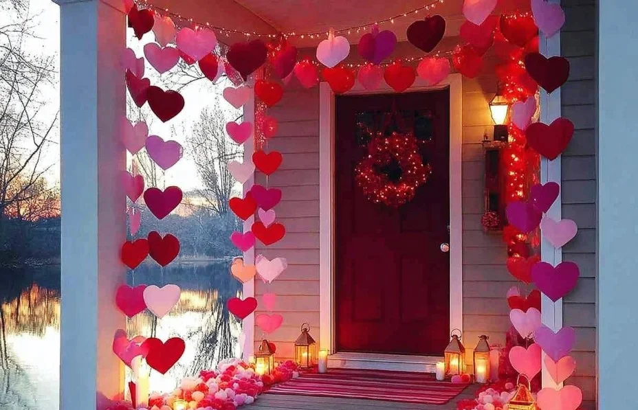 Beautiful Valentine porch decor ideas featuring festive arrangements and decorations.