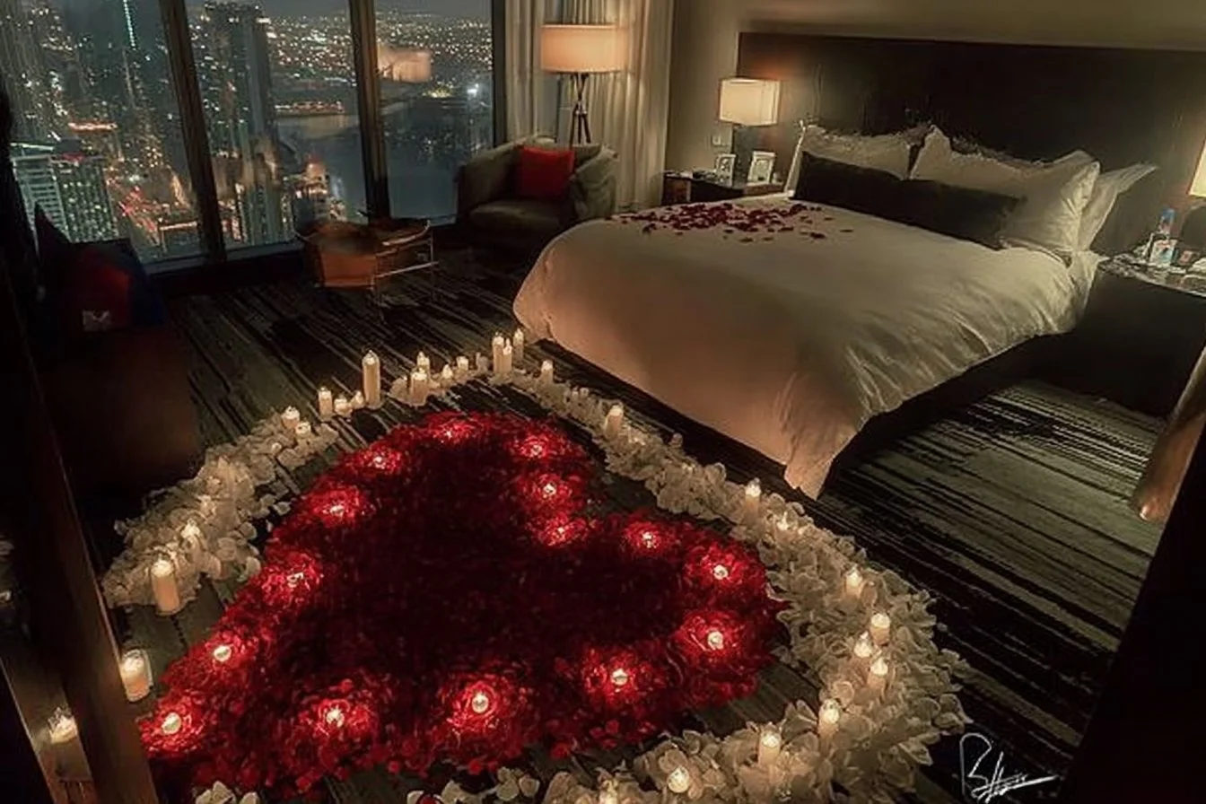 Beautiful Valentine's Day decorations ideas for a romantic bedroom atmosphere.