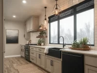 Beautiful taupe and black kitchen designs showcasing modern elegance.