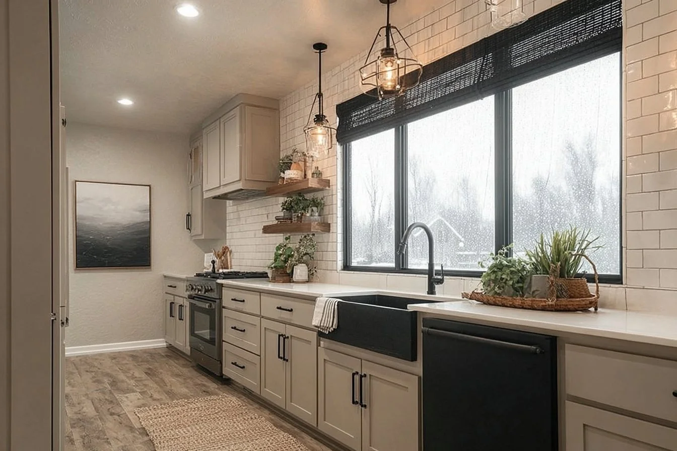 Beautiful taupe and black kitchen designs showcasing modern elegance.