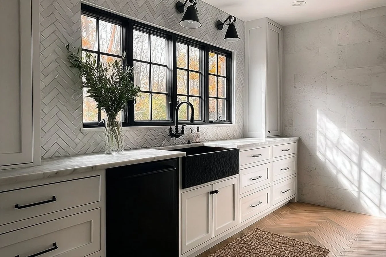 Stunning black and white modern kitchen design ideas showcasing style and elegance.