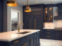 Modern navy blue kitchen cabinets for a stylish kitchen makeover