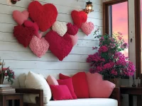 DIY heart decorations for Valentine's Day at home
