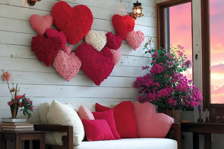 DIY heart decorations for Valentine's Day at home