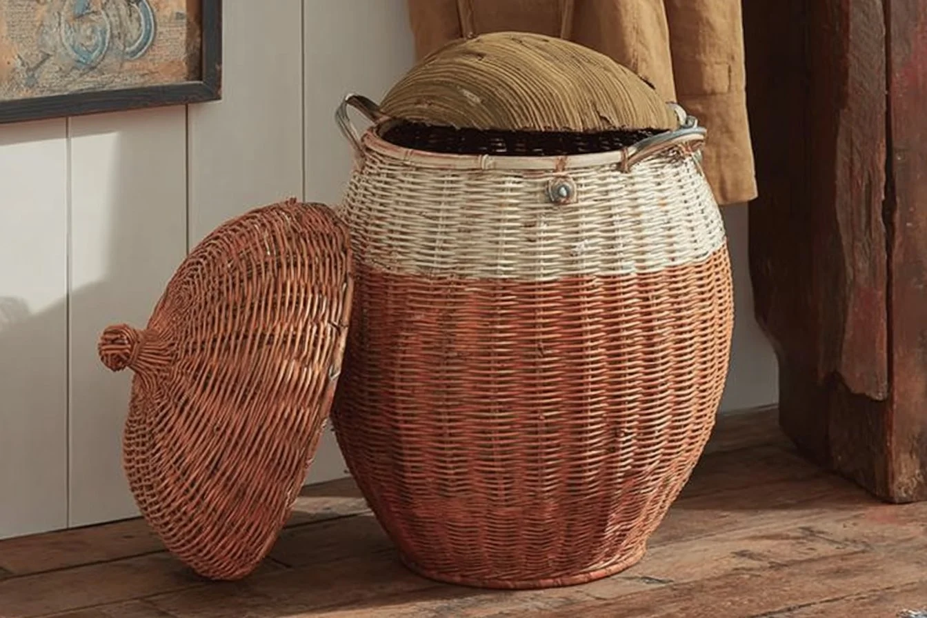 Cozy acorn basket decor for autumn-themed home styling