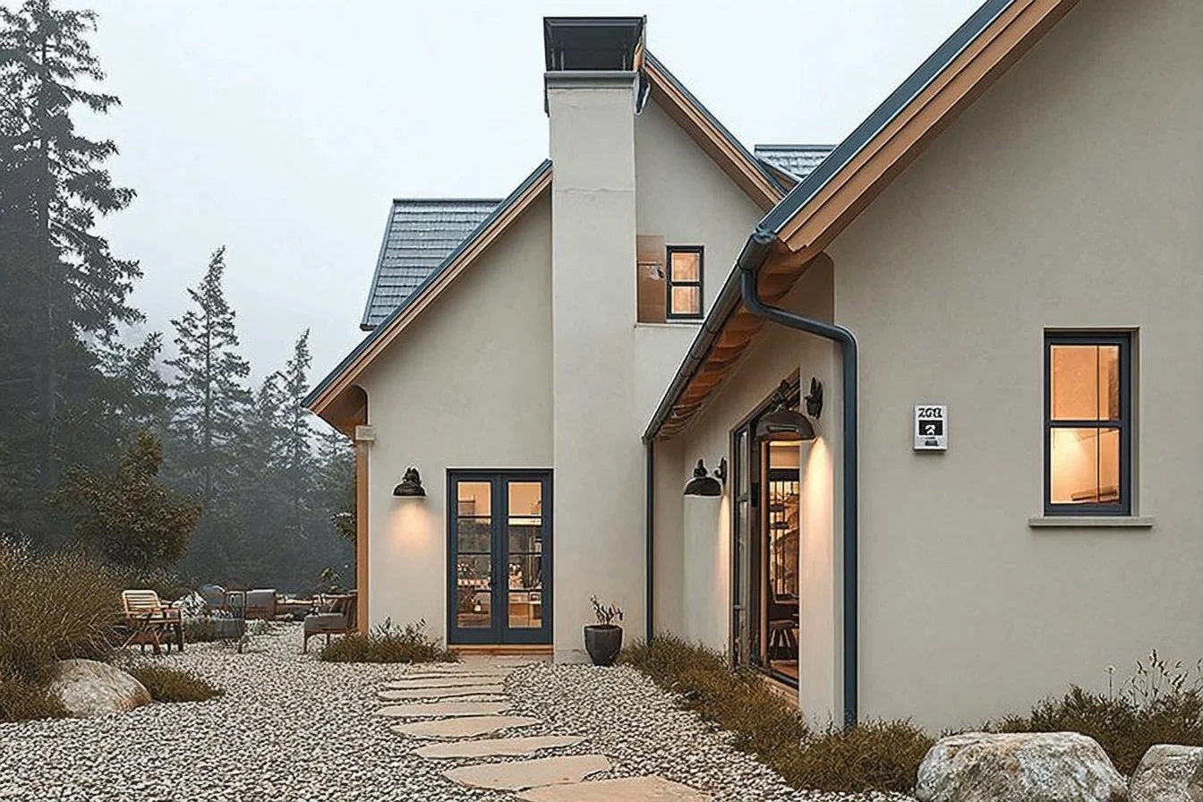 Elegant exterior house design featuring timeless Scandinavian style elements.