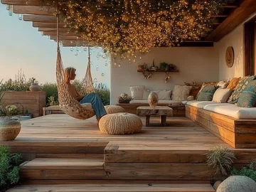 Beautiful outdoor decor ideas for home and garden terrace by Sandra Novak.