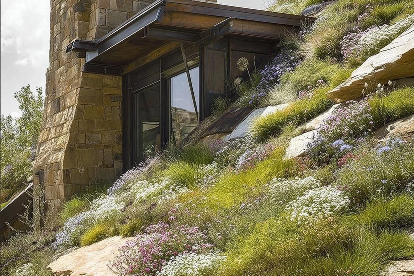 Organic exterior design ideas featuring natural materials and earth-inspired aesthetics.