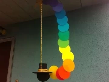 Kids enjoying easy St Patrick's Day crafts to celebrate the Luck of the Irish.