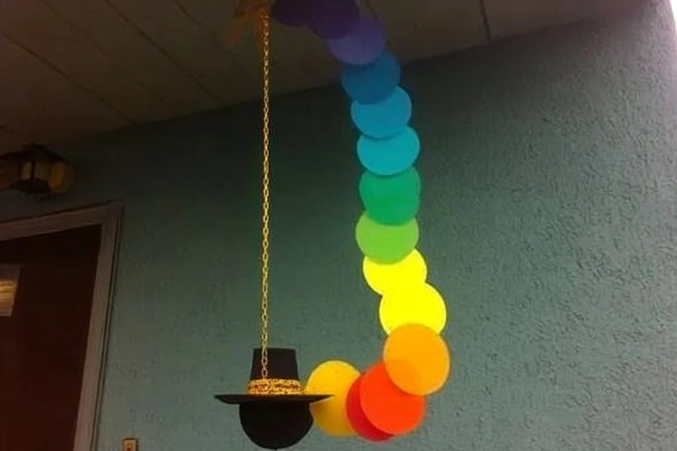 Kids enjoying easy St Patrick's Day crafts to celebrate the Luck of the Irish.