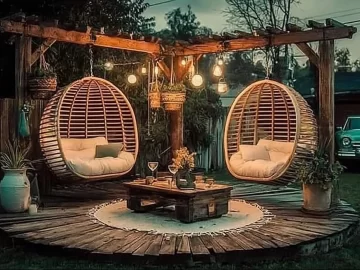Stylish pallet furniture designs for enhancing outdoor garden spaces