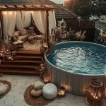 Rustic house designs with a beach interior and homemade pools.