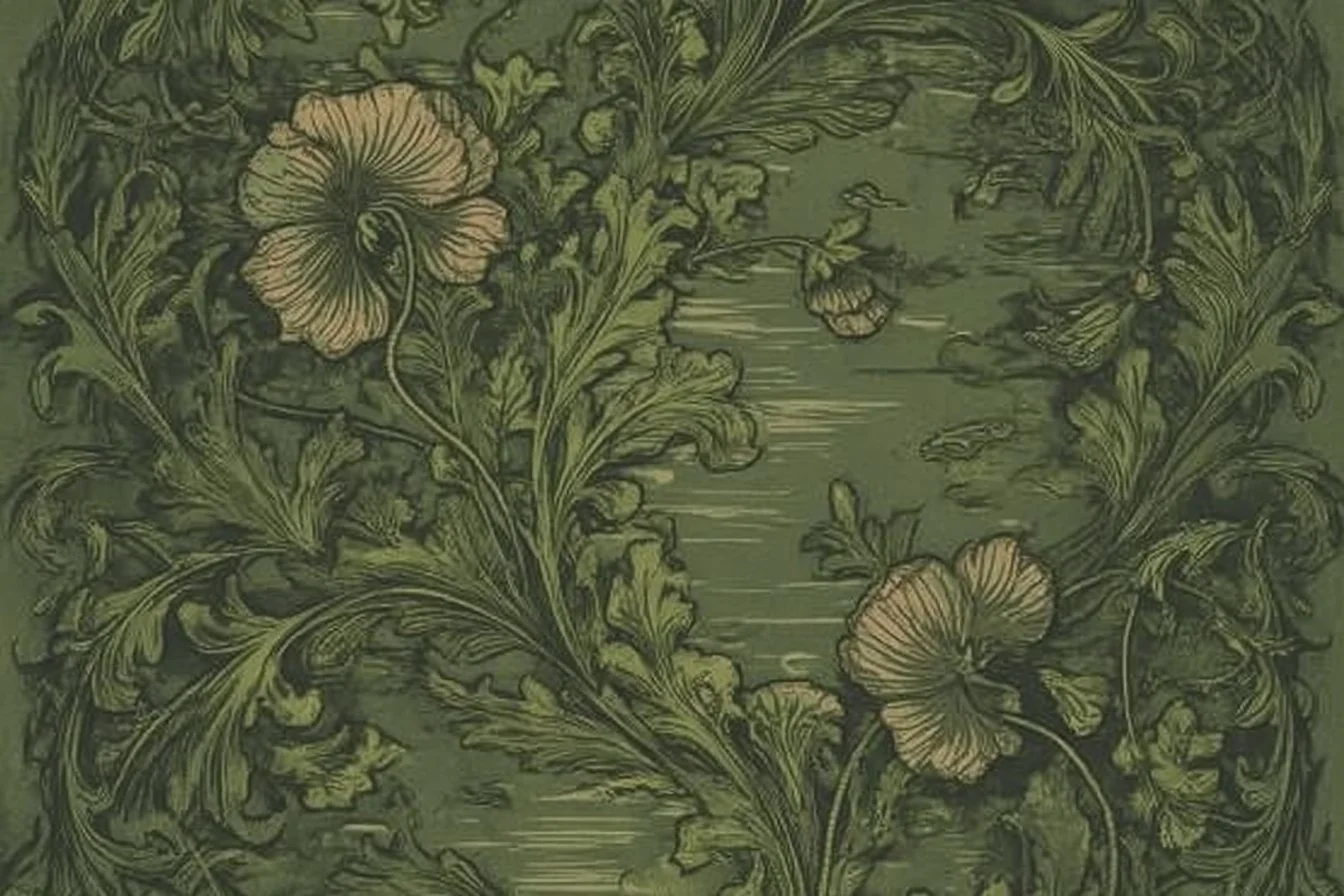 Sage floral wallpaper enhances home decor with vibrant, nature-inspired design.
